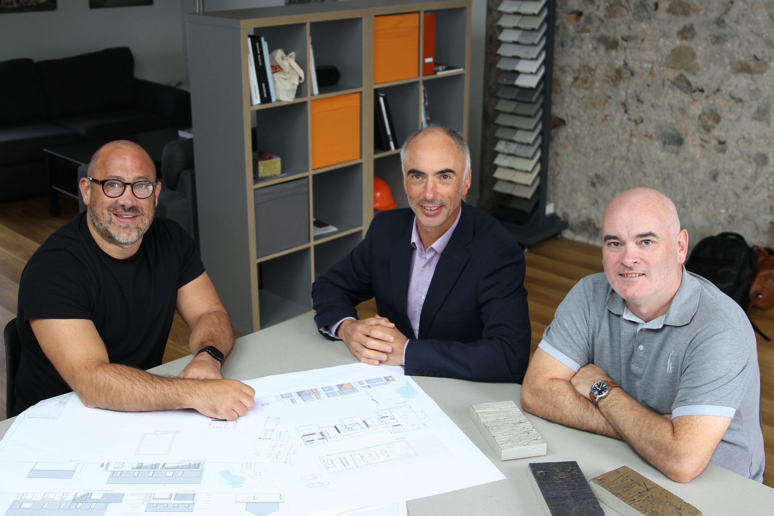 left to right Steven Bell of Slemish Design Studio Architects, Noel Mulholland of Michelin Development, and Joe Magill of Slemish Design Studio Architects.